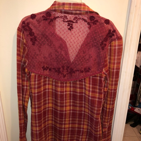 Free People Lace Flannel - Picture 3 of 5